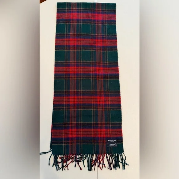 Christian DiorMonsieur Tartan Plaid Cashmaire Scarf